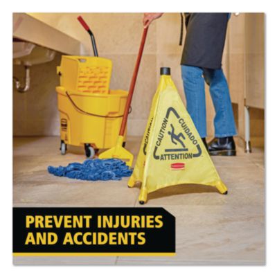 Multilingual Pop-Up Wet Floor Safety Cone, 21 X 21 X 30, Yel