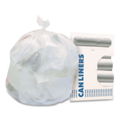High-Density Waste Can Liners, 30 gal, 8 mic, 30" x 37", Nat