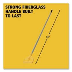 Invader Fiberglass Side-Gate Wet-Mop Handle, 54", Gray/Yello