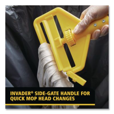 Invader Fiberglass Side-Gate Wet-Mop Handle, 54", Gray/Yello