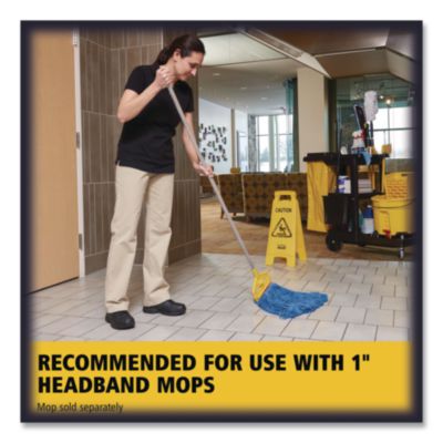Invader Fiberglass Side-Gate Wet-Mop Handle, 54", Gray/Yello