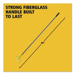 Invader Fiberglass Side-Gate Wet-Mop Handle, 60", Gray/Yello