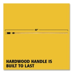 Gripper Hardwood Mop Handle, 1.13" dia x 60", Natural/Yellow