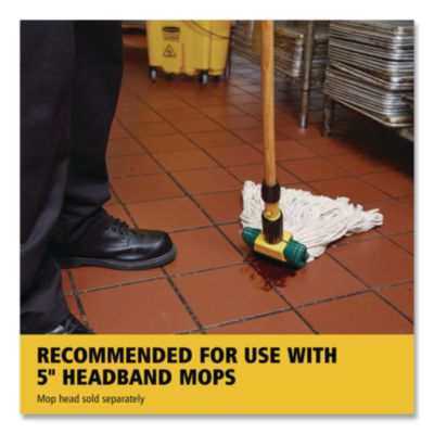 Gripper Hardwood Mop Handle, 1.13" dia x 60", Natural/Yellow