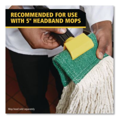 Gripper Fiberglass Mop Handle, 1" dia x 60", Gray/Yellow