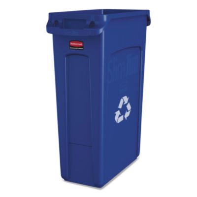 Slim Jim Plastic Recycling Container with Venting Channels, 