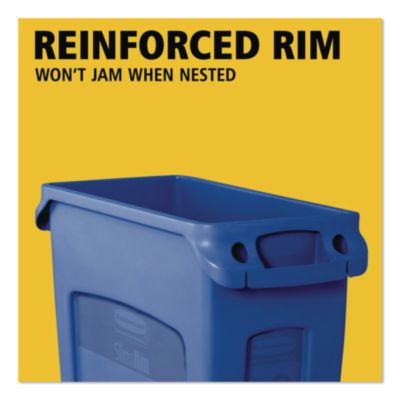 Slim Jim Plastic Recycling Container with Venting Channels,