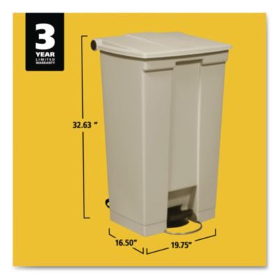 Legacy Step-On Receptacle, 23 gal, Polyethylene, Beige