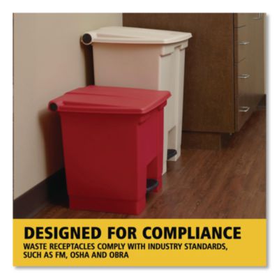 Legacy Step-On Receptacle, 23 gal, Polyethylene, Beige