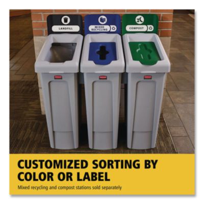 Slim Jim Recycling Station Kit, 1-Stream Mixed Recycling, 23