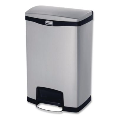 Slim Jim Stainless Steel Step-On Container, Front Step Style