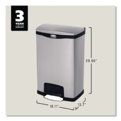 Slim Jim Stainless Steel Step-On Container, Front Step Style