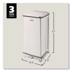 Defenders Heavy-Duty Steel Step Can, 13 gal, Steel, Stainles