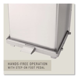 Defenders Heavy-Duty Steel Step Can, 13 gal, Steel, Stainles