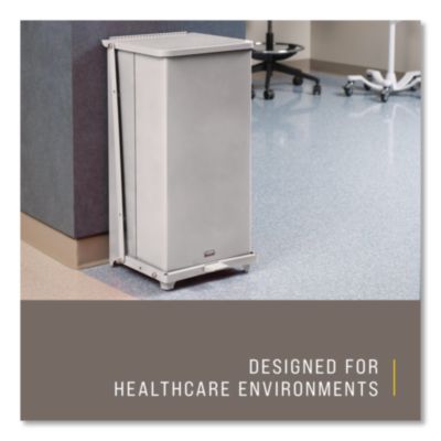 Defenders Heavy-Duty Steel Step Can, 13 gal, Steel, Stainles
