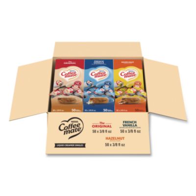 Liquid Coffee Creamer, Assorted Flavors, 0.38 oz Mini Cups, 