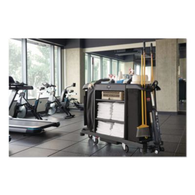 Full Size Housekeeping Cart with Accessory Bundle, Resin, 3
