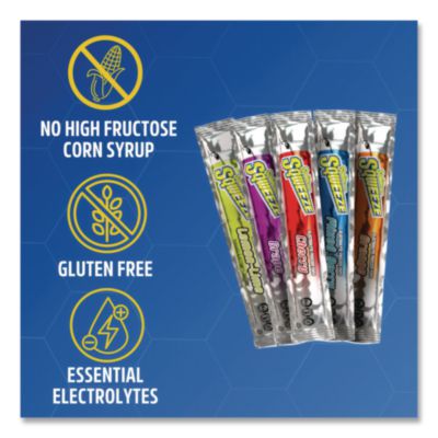 Sqweeze Freeze Pops, Assorted Flavors, 3 Oz Packets, 150/car