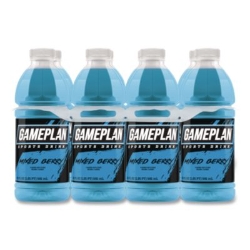 Gameplan Sports Drink, Mixed Berry, 20 oz Bottle, 24/Carton