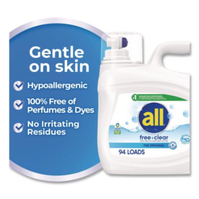 Free Clear HE Laundry Detergent, 118 oz Bottle, 4/Carton