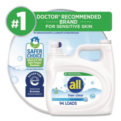 Free Clear HE Laundry Detergent, 118 oz Bottle, 4/Carton