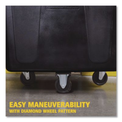 Cube Truck, 119.7 gal, 500 lb Capacity, Plastic/Metal, Black
