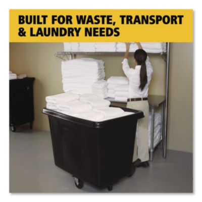 Cube Truck, 119.7 gal, 500 lb Capacity, Plastic/Metal, Black
