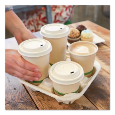 Fiber Lids for Cups, Fits 10 to 20 oz Hot Cups, Natural, 1,0