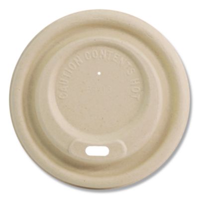 Fiber Lids for Cups, Fits 10 to 20 oz Hot Cups, Natural, 1,0