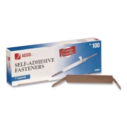 Premium Self-Adhesive Two-Prong Paper Fastener Bases, 1" Cap