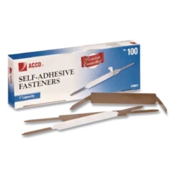 Premium Self-Adhesive Two-Prong Paper Fastener Bases, 1" Cap