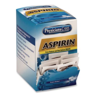 Aspirin Tablets, Two-Pack, 50 Packs/Box