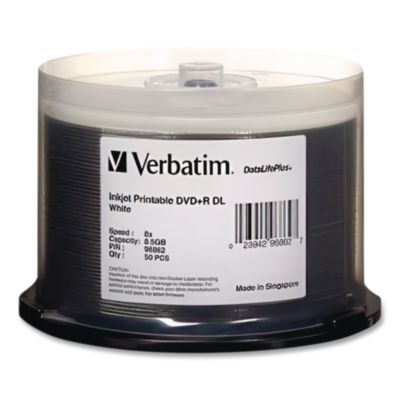 Dvd+r Dual Layer Printable Recordable Disc, 8.5 Gb, 8x, Spin