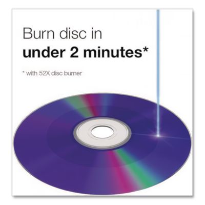 CD-R Printable Recordable Disc, 700 MB, 52x, Spindle, White,