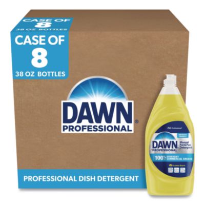 Manual Pot/Pan Dish Detergent, Lemon Scent, 38 oz Bottle, 8/