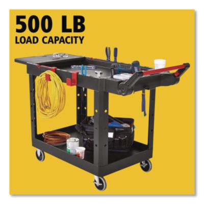 Heavy Duty Adaptable Utility Cart, Plastic, 2 Shelves, 500 l