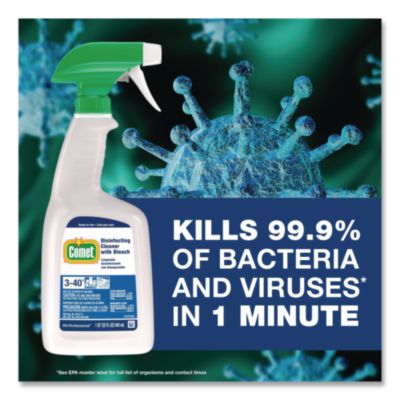 Cleaner with Bleach, 32 oz Bottles, 8 Bottles and 2 Trigger