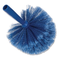 Flo-Pac Round Duster with Soft Flagged PVC Bristles, 7", Blu