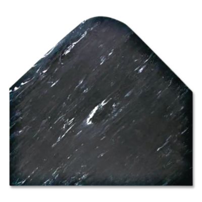 Cushion-Step Marbleized Rubber Mat, Rectangular, Black Smoot