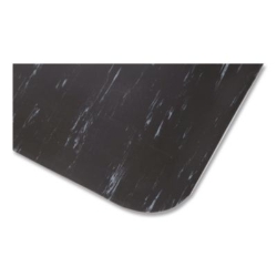 Cushion-Step Marbleized Rubber Mat, Rectangular, Black Smoot