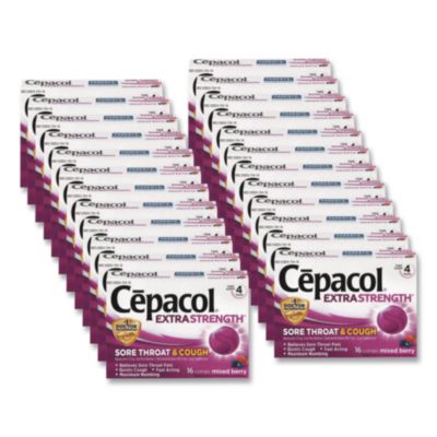 Extra Strength Sore Throat and Cough Lozenges, Mixed Berry,