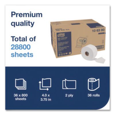 Premium Bath Tissue Roll with OptiCore, Septic Safe, 2-Ply,