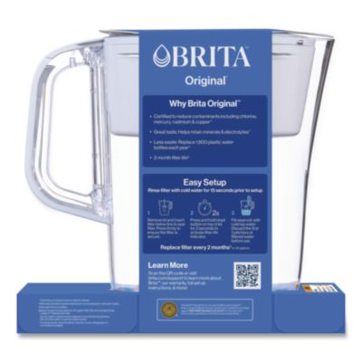 Small 6-Cup Water Filter Pitcher with 1 Standard Filter, Den
