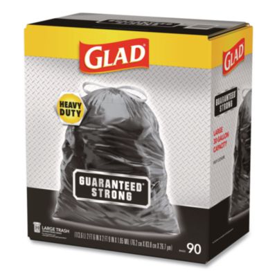 Guaranteed Strong Large Drawstring Trash Bags, Three-Ply, 30