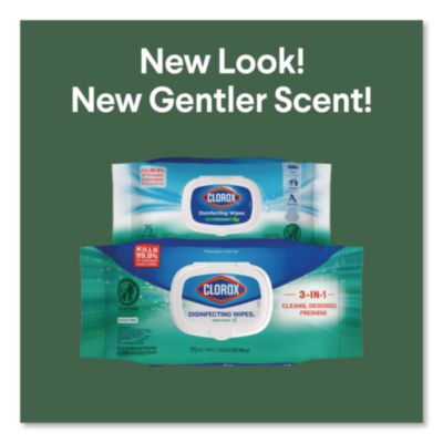 Disinfecting Cleaning Wipes, Flex Pack, 1-Ply, 8 x 7, Fresh