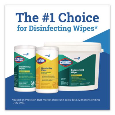 CloroxPro Disinfecting Wipes, 1-Ply, 7 x 8, Fresh Scent, Whi