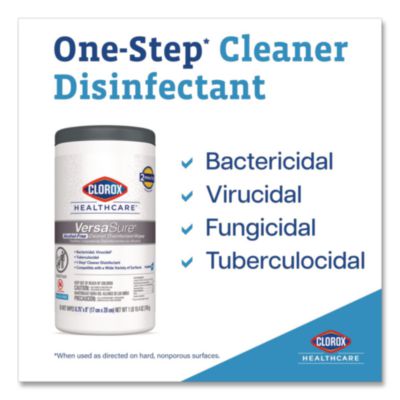 VersaSure Cleaner Disinfectant Wipes, 1-Ply, 6.75 x 8, Fragr