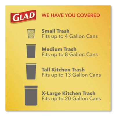 OdorShield Quick-Tie Small Trash Bags, Tie-Flap, 4 gal, Febr