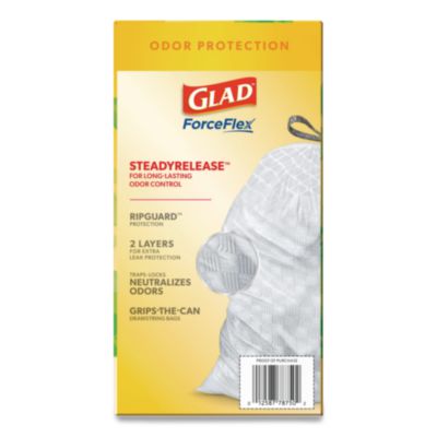 ForceFlex Kitchen Drawstring Trash Bags, 13 gal, Gain Origin