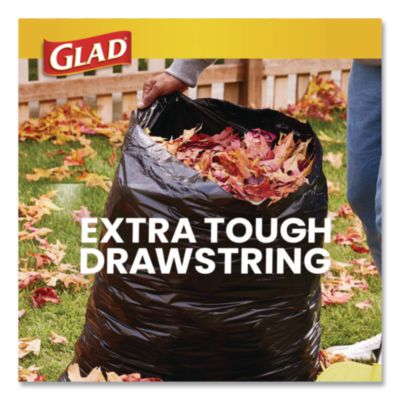 Guaranteed Strong Large Drawstring Trash Bags, Three-Ply, 30
